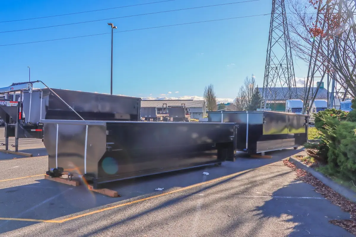Roll-off dumpster ready for waste disposal at job site for 30 Yard Dumpster Rental in Lakeland South
